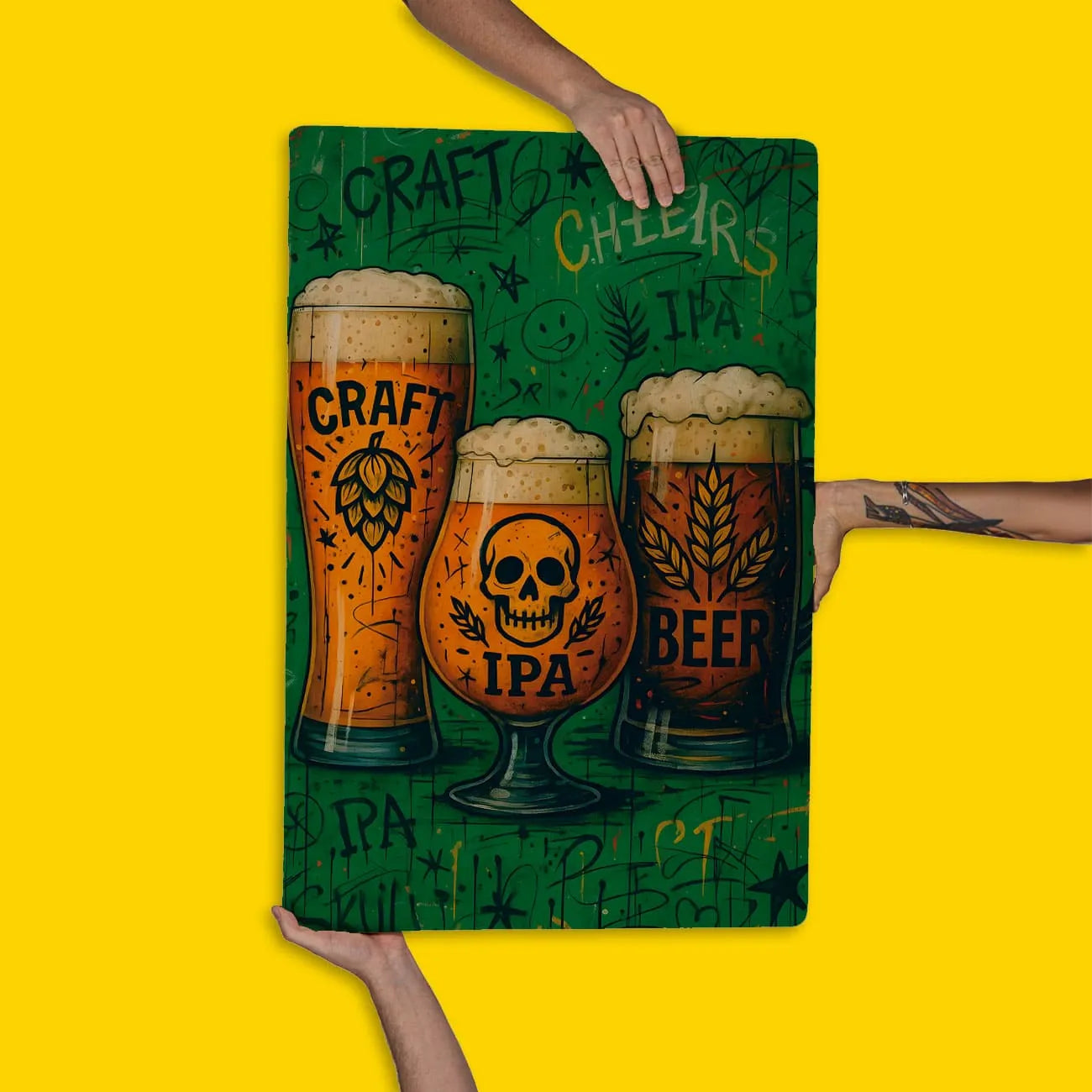 Quadro Decorativo Bares/Pub - Copos de cerveja