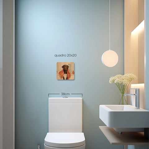 Quadro Decorativo  - Labrador na banheira