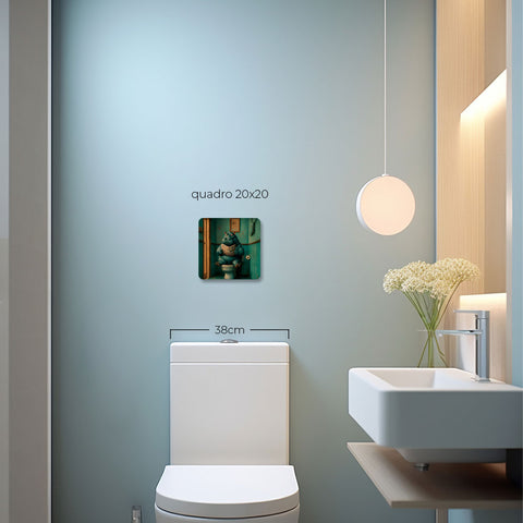 Quadro Decorativo  - Hipopótamo no Banheiro