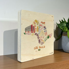 Quadro Decorativo - Brasilidades São Paulo 20 x 20 cm - Muralist Decor