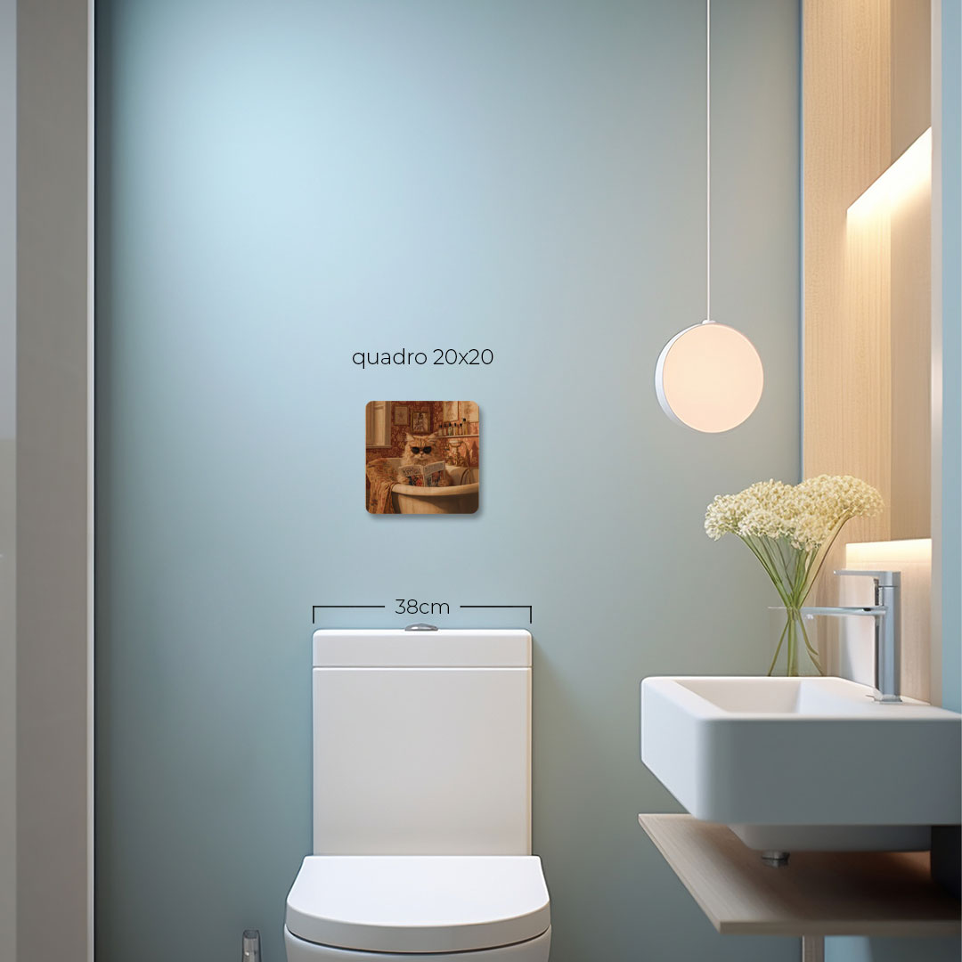 Quadro Decorativo  - Gato de óculos na banheira