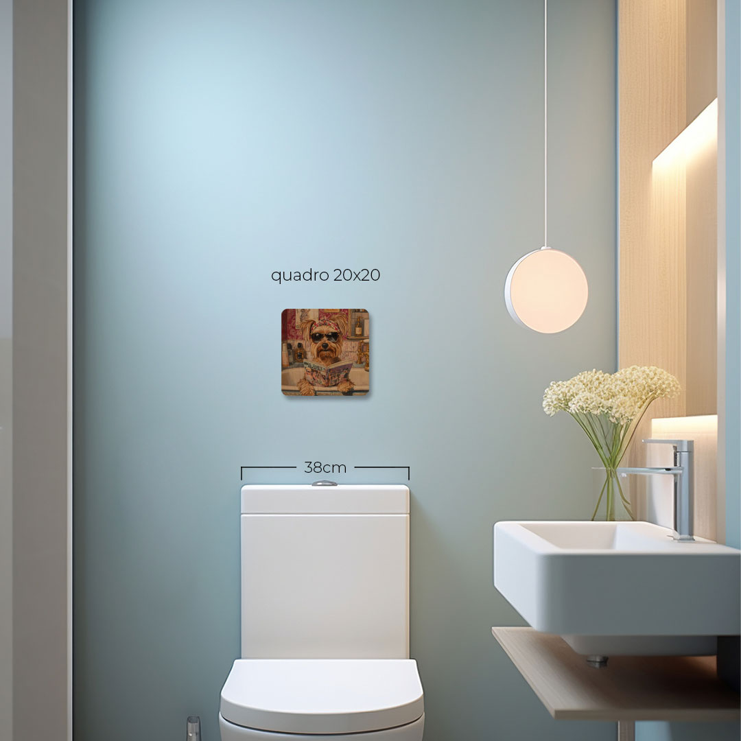 Quadro Decorativo  - Yorkshire na banheira