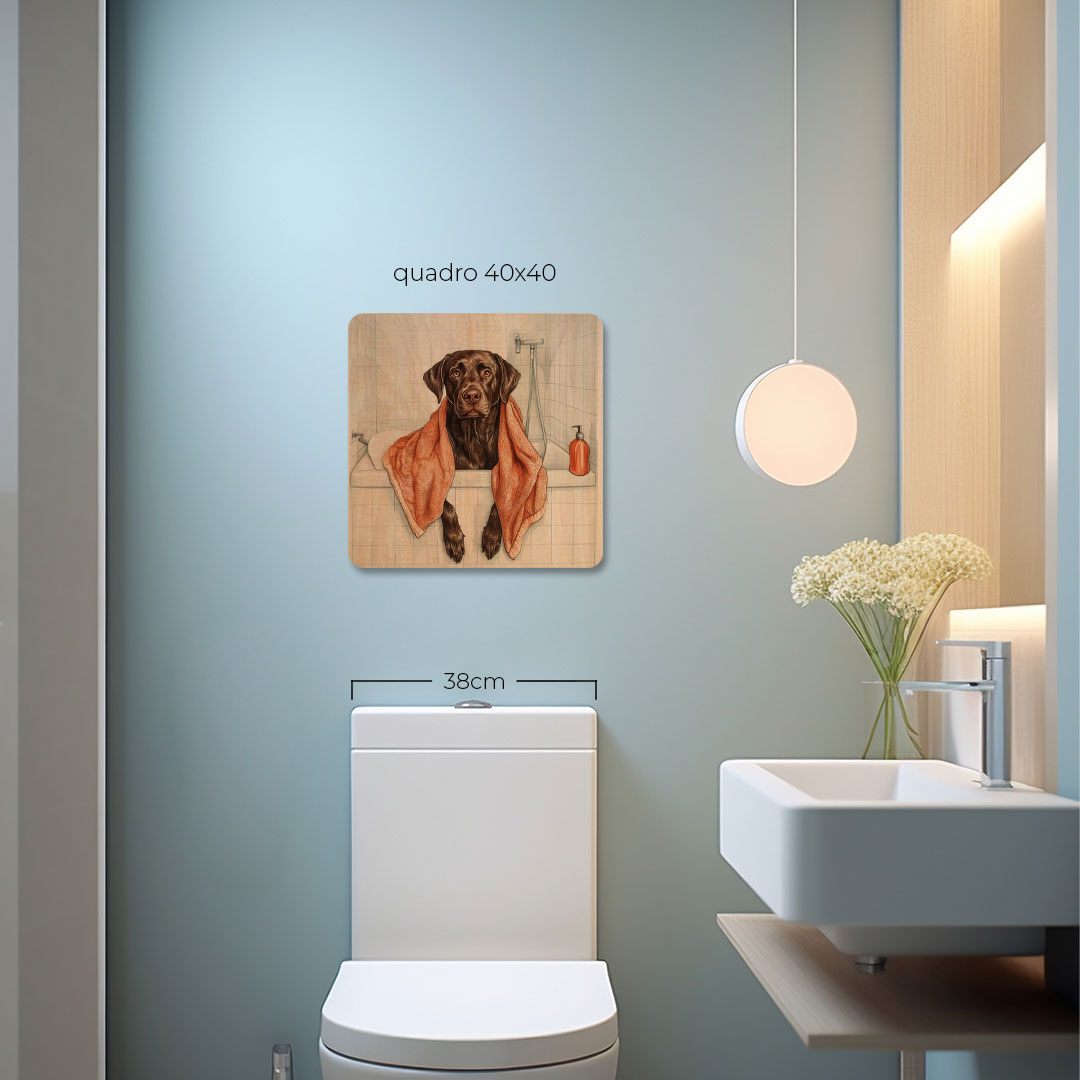 Quadro Decorativo  - Labrador na banheira