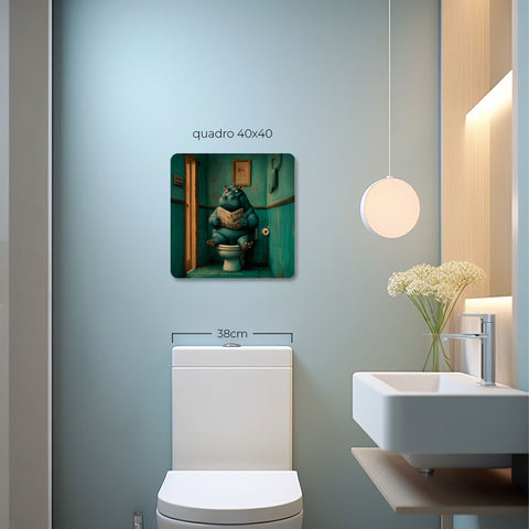 Quadro Decorativo  - Hipopótamo no Banheiro