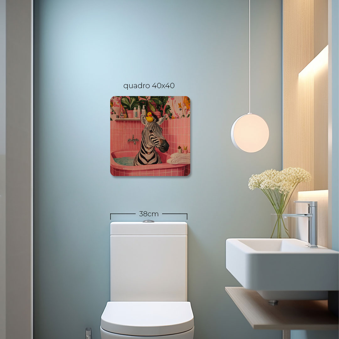 Quadro Decorativo  - Zebra na banheira