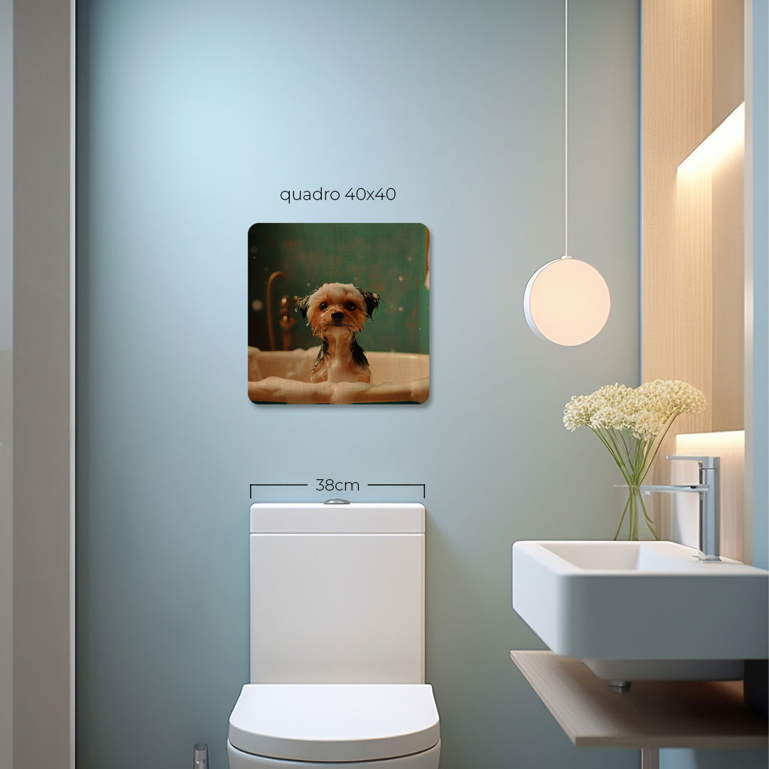Quadro Decorativo  - Yorkshire no banho