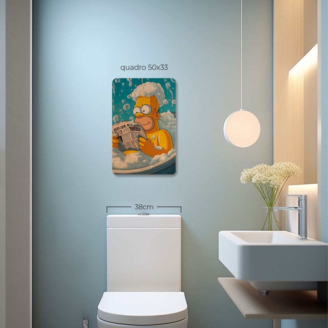 Quadro Decorativo  - Homer Simpsons no Banheiro