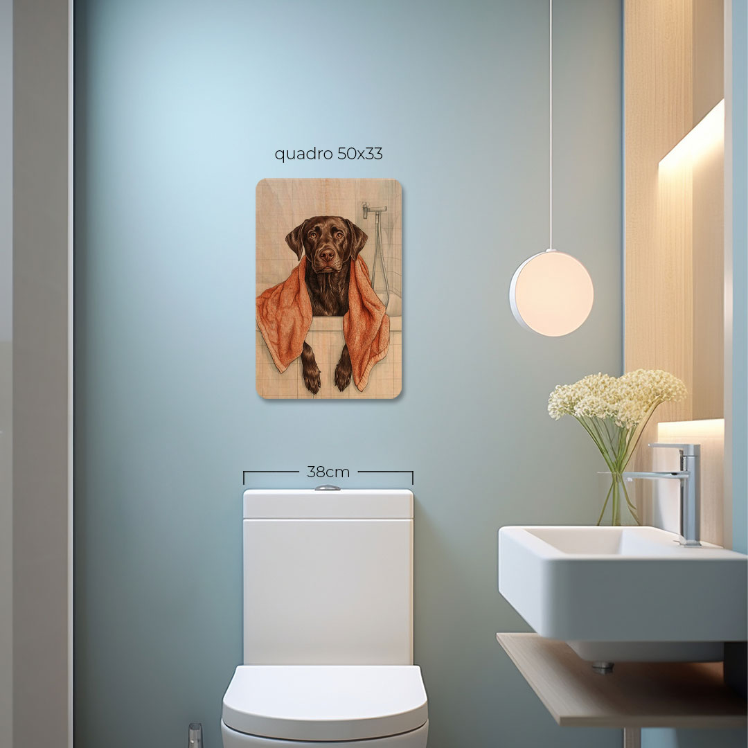 Quadro Decorativo  - Labrador na banheira