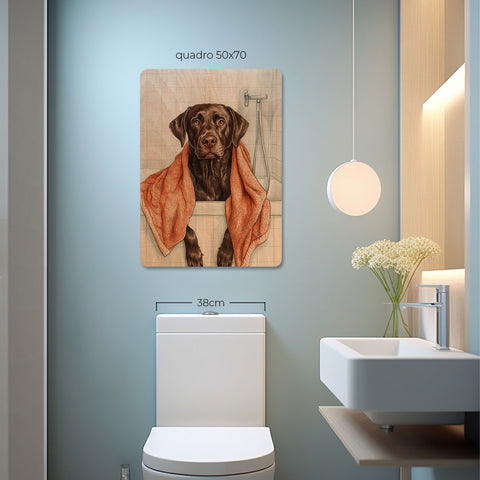 Quadro Decorativo  - Labrador na banheira