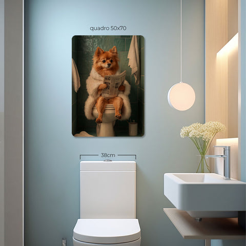 Quadro Decorativo  -  Spitz no banheiro