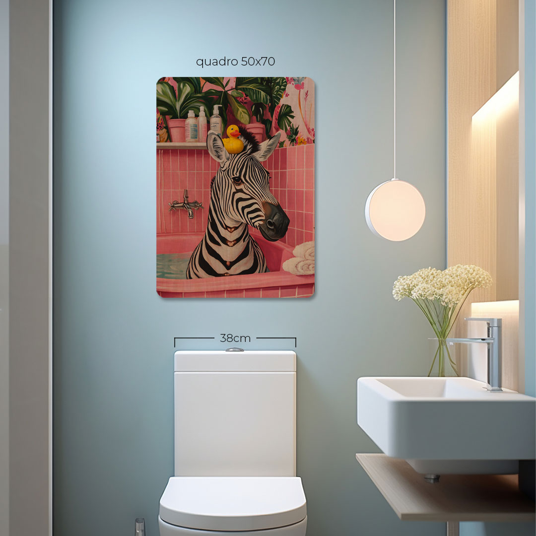 Quadro Decorativo  - Zebra na banheira