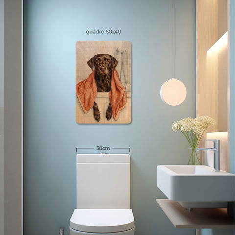 Quadro Decorativo  - Labrador na banheira