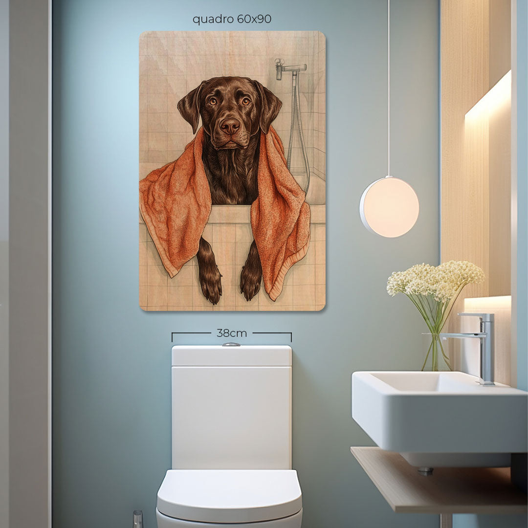 Quadro Decorativo  - Labrador na banheira