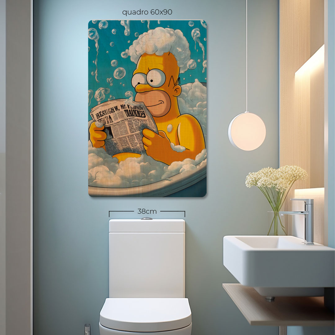 Quadro Decorativo  - Homer Simpsons no Banheiro