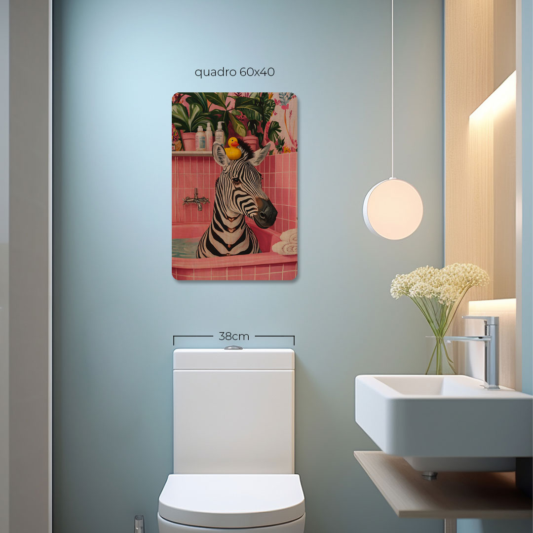 Quadro Decorativo  - Zebra na banheira