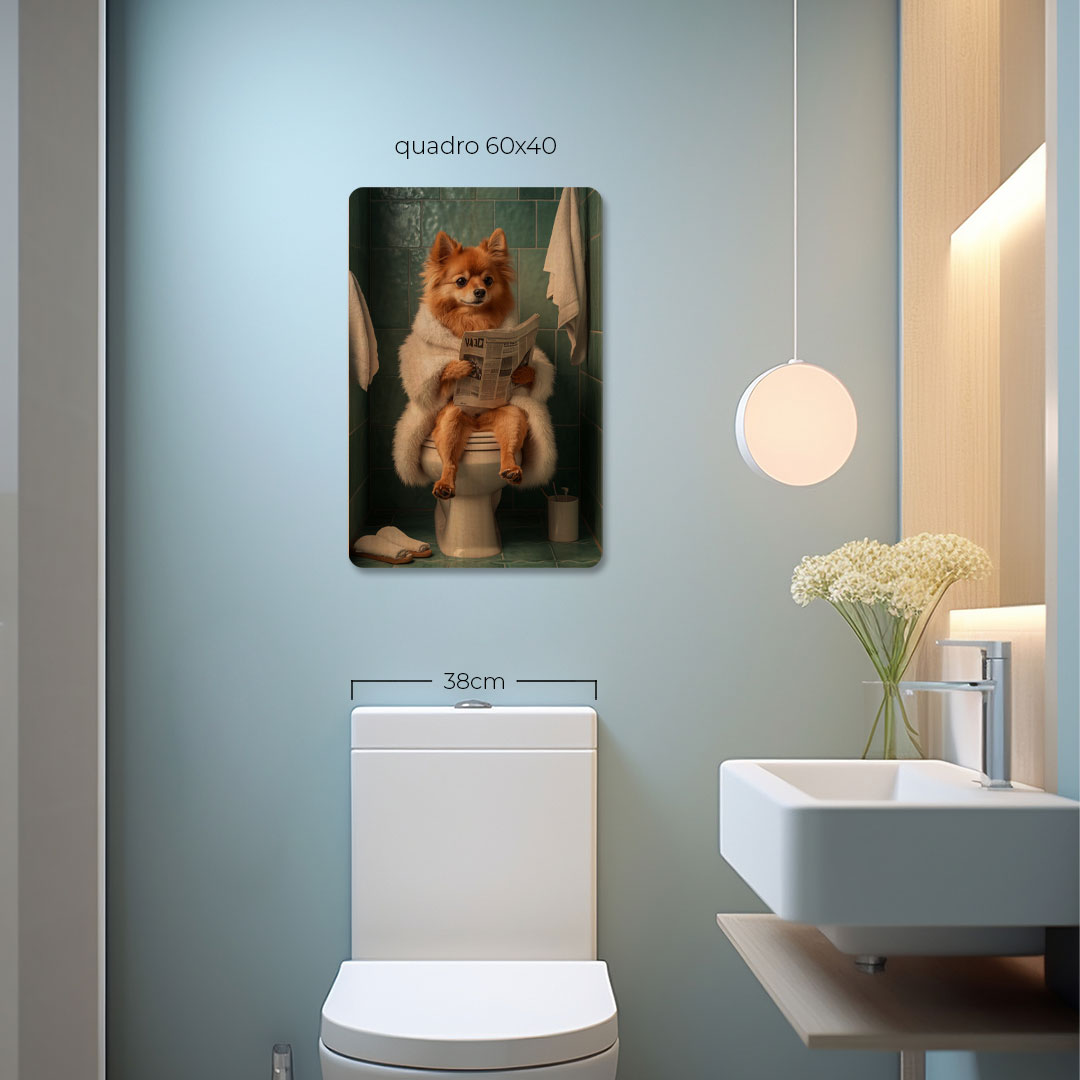 Quadro Decorativo  -  Spitz no banheiro