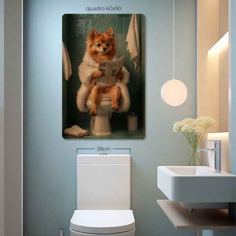 Quadro Decorativo  -  Spitz no banheiro