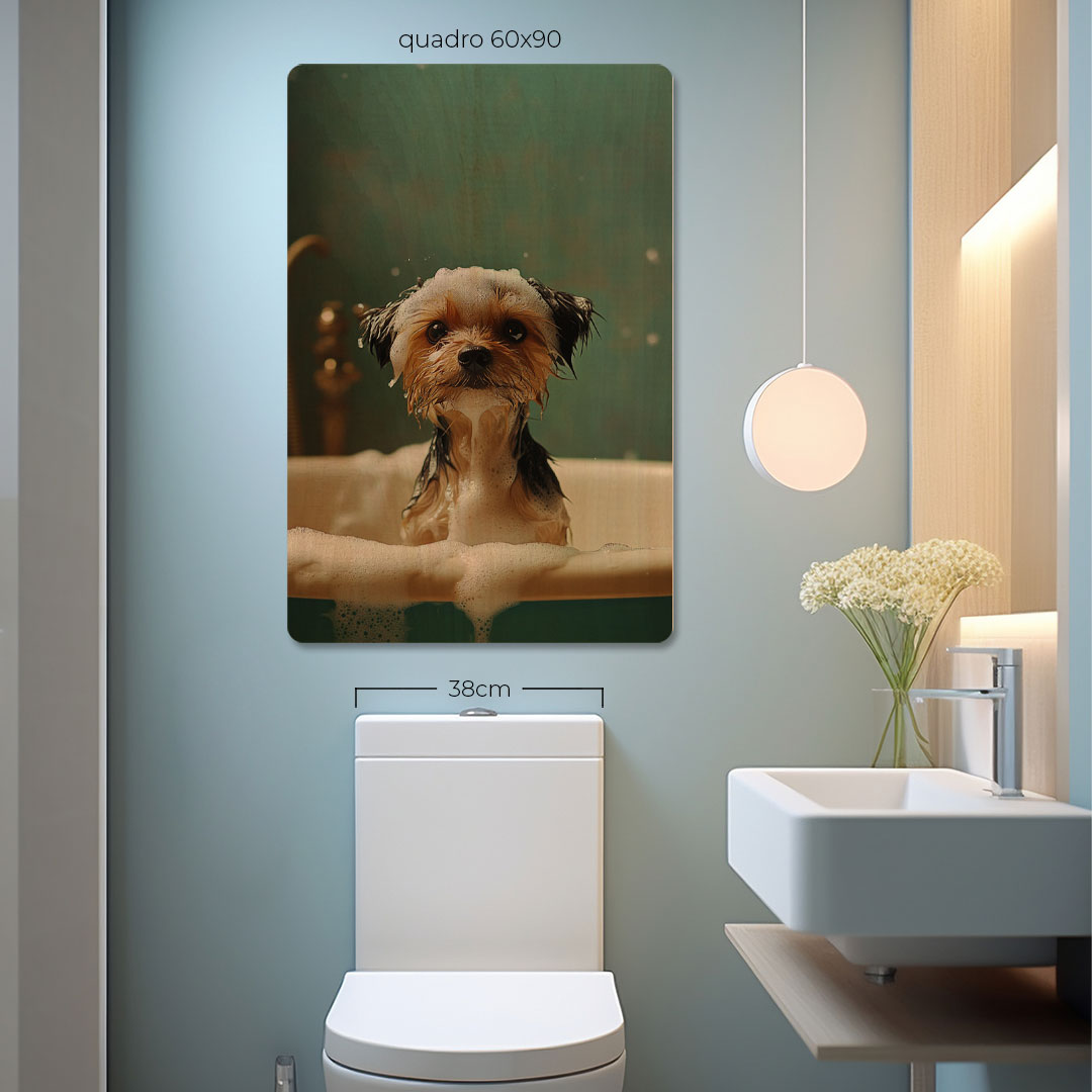 Quadro Decorativo  - Yorkshire no banho
