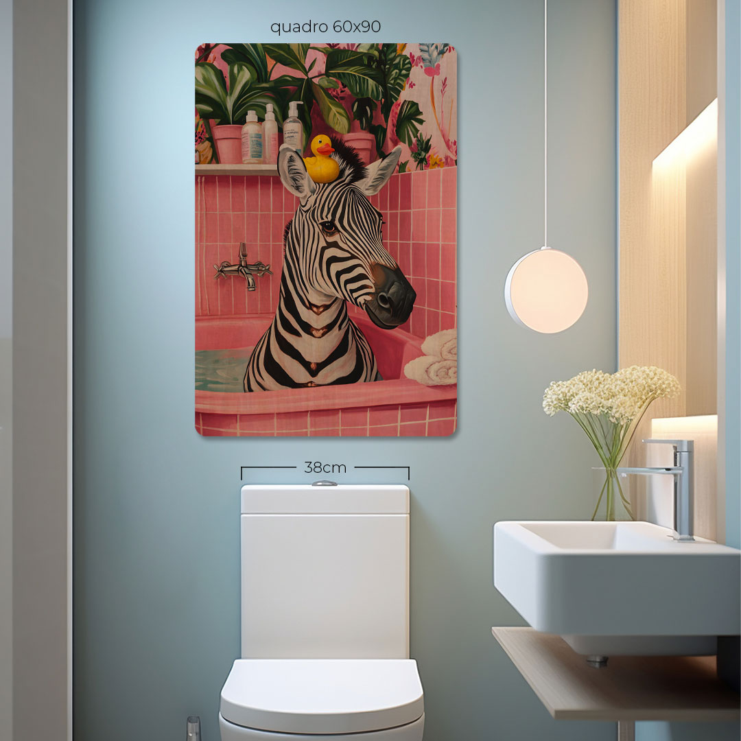 Quadro Decorativo  - Zebra na banheira