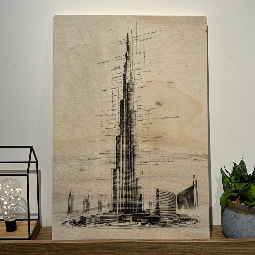 Quadro Decorativo - Burj Khalifa 50 x 33 cm - Muralist Decor