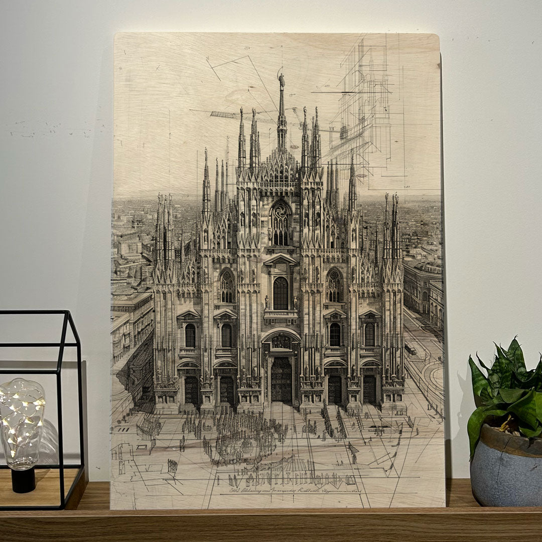 Quadro Decorativo - Duomo Milão 50 x 33 cm - Muralist Decor