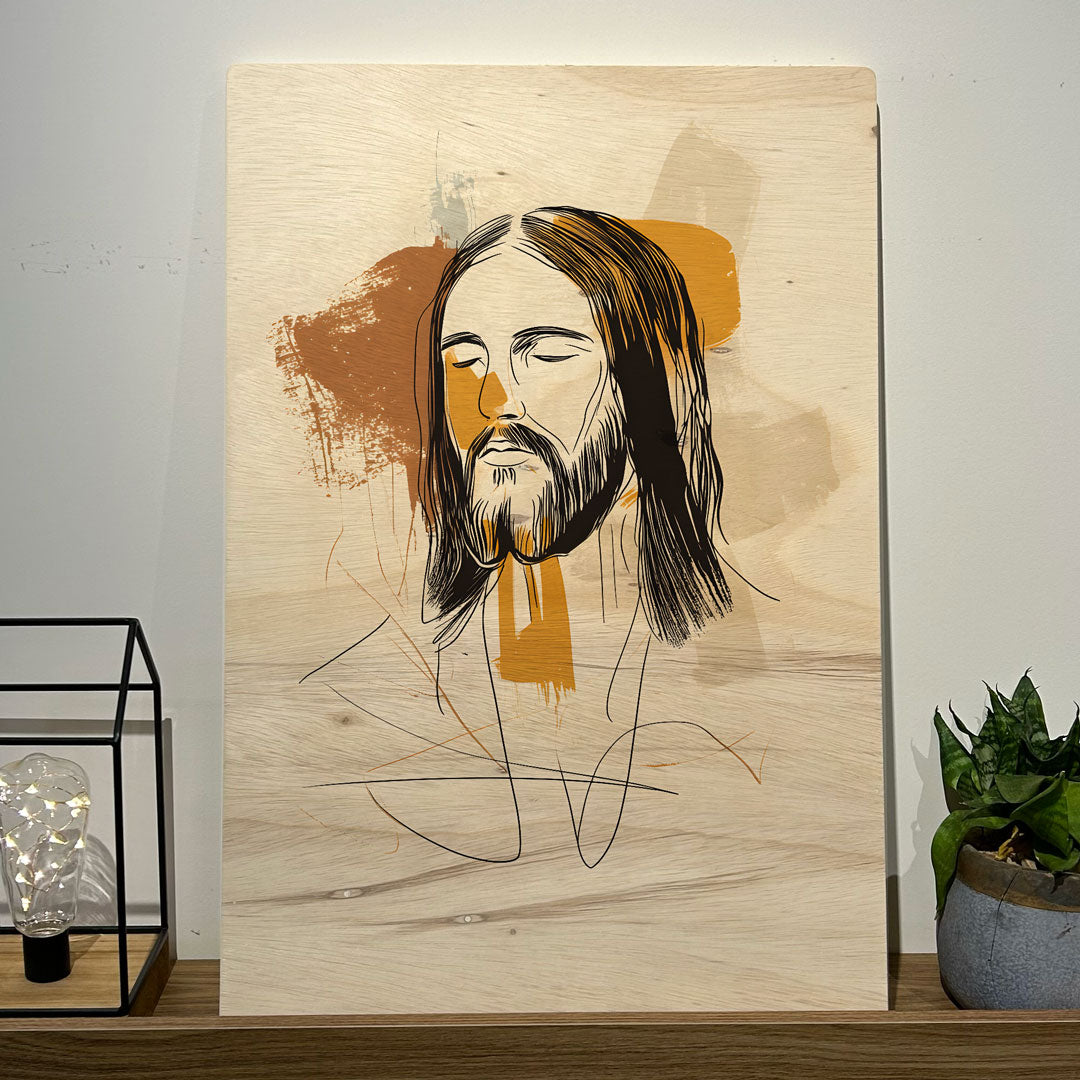 Quadro Decorativo - Rosto de Jesus 50 x 33 cm - Muralist Decor