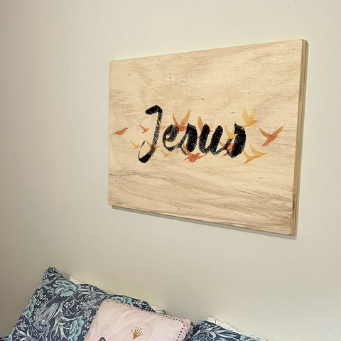 Quadro Decorativo - Jesus Tipografia 50 x 33 cm - Muralist Decor