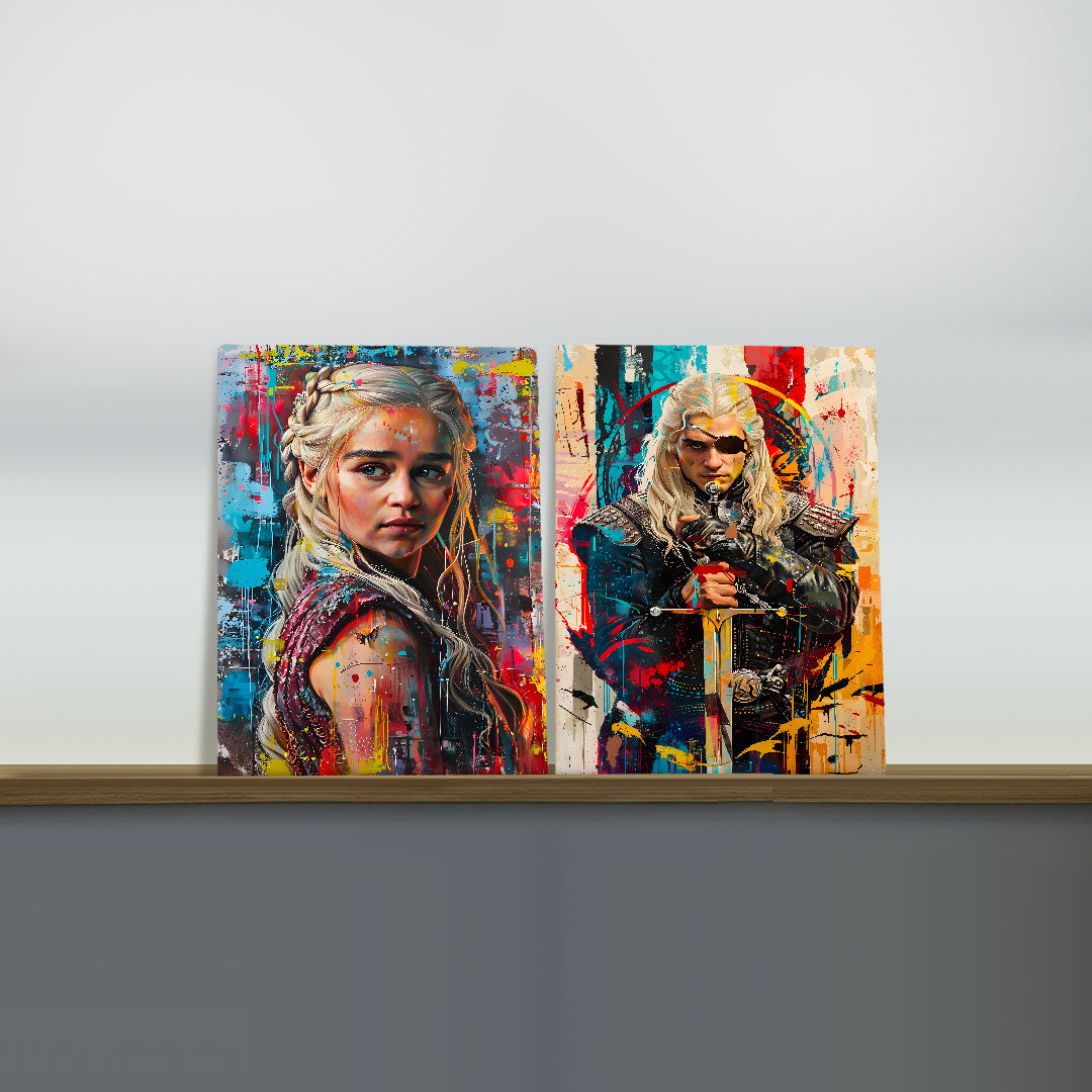 Quadro Decorativo - Kit Colorfull Daenerys Targaryen e Aemond Targaryen