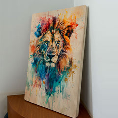 Quadro Decorativo - Fauna Aquarela Leão 50 x 33 cm - Muralist Decor