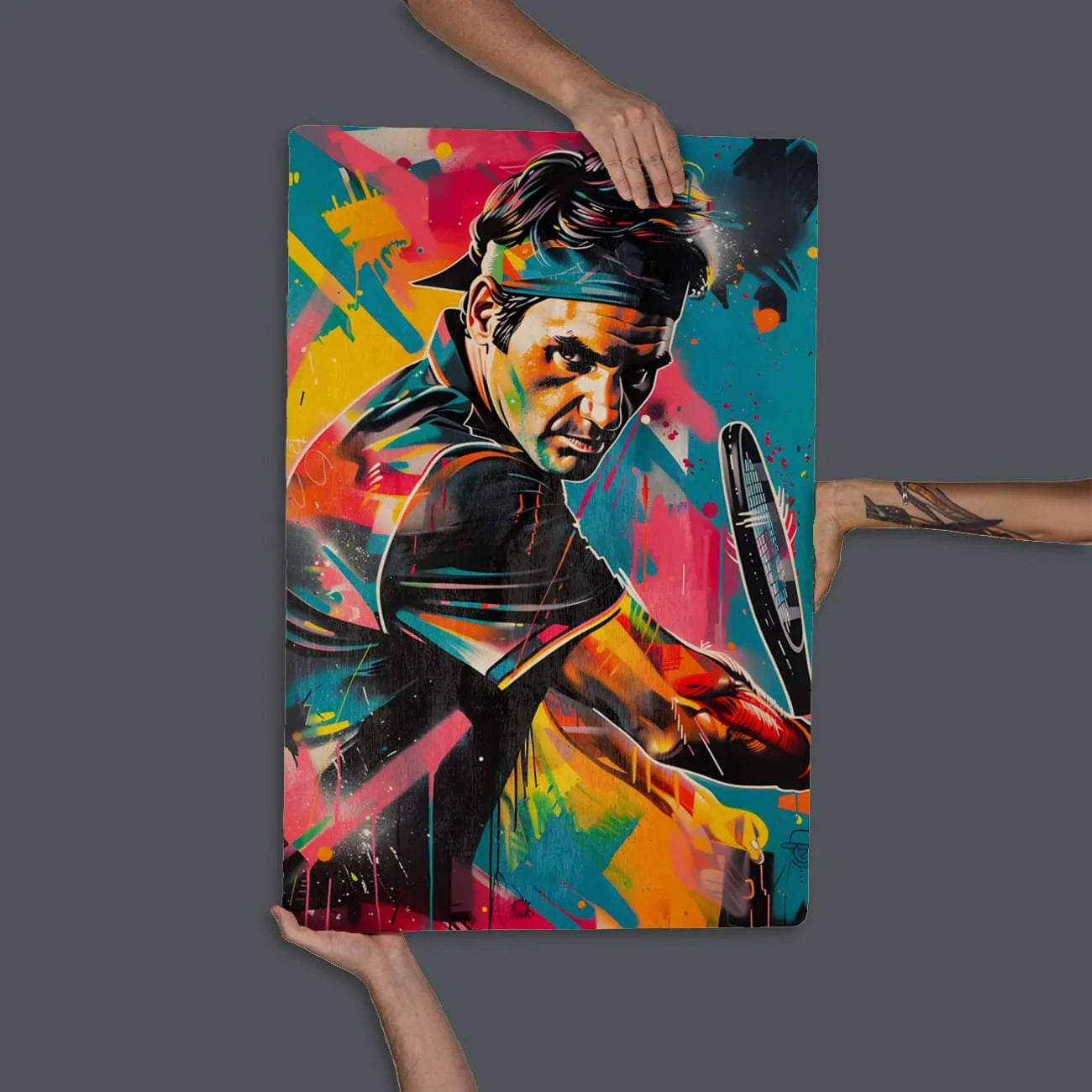 Quadro Decorativo - Colorfull Roger Federer