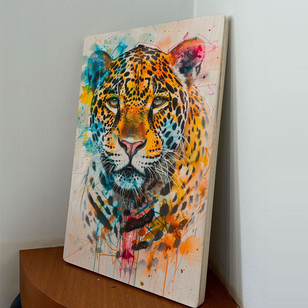 Quadro Decorativo - Fauna Aquarela Onça Pintada 50 x 33 cm - Muralist Decor