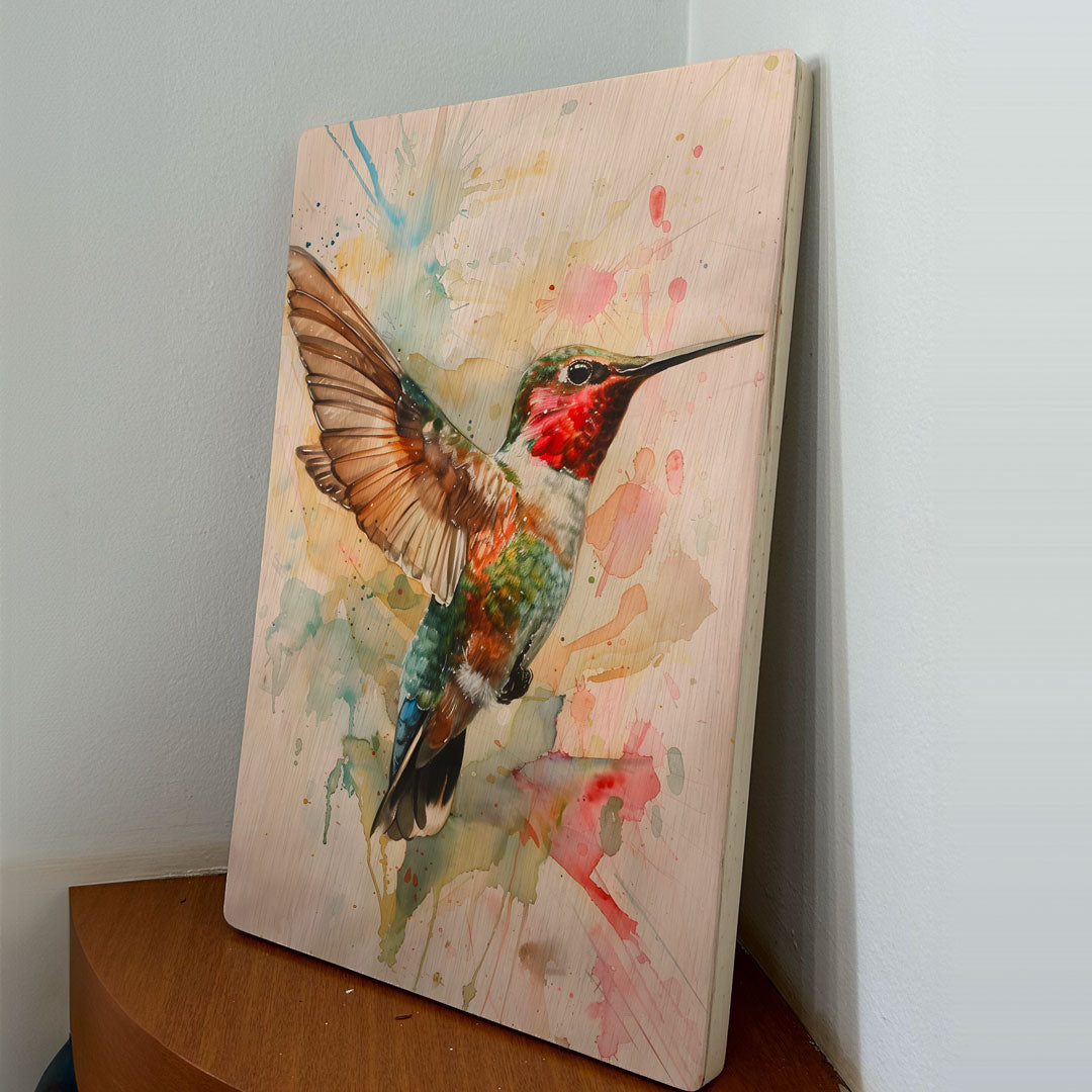 Quadro Decorativo - Fauna Aquarela Beija Flor 50 x 33 cm - Muralist Decor