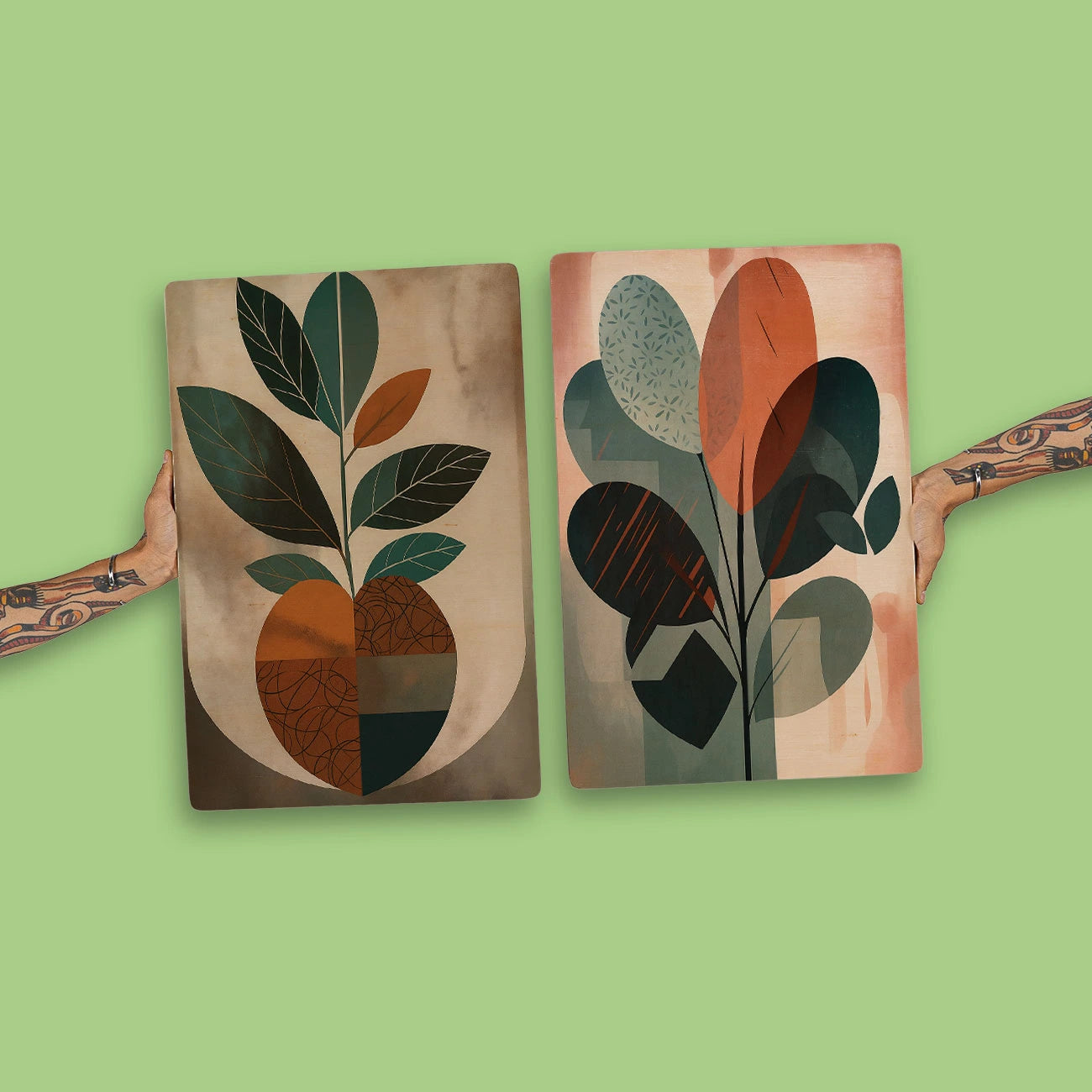 Quadro Decorativo - Folhagem Terracota