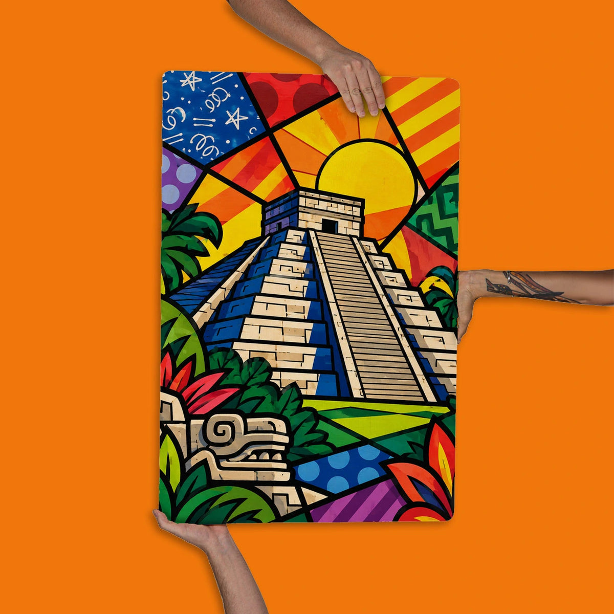 Quadro Decorativo  - Pirâmide de Chichén Itzá Cores