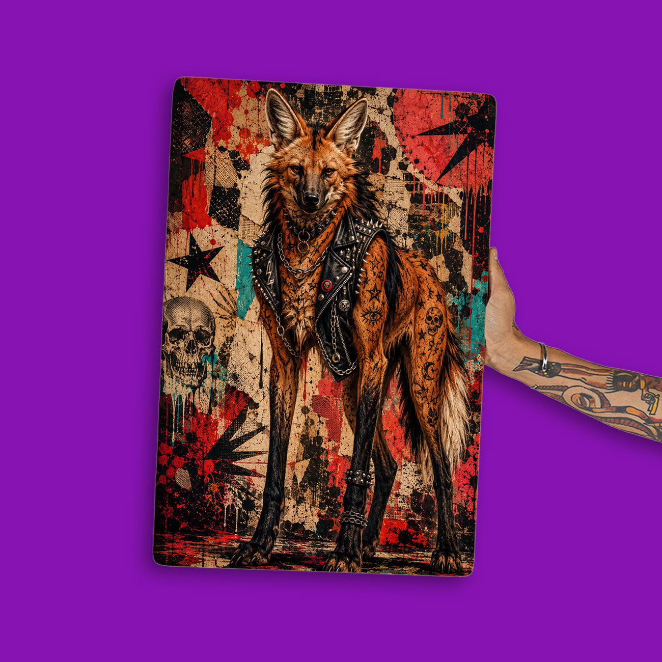 Quadro Decorativo - Lobo Guará Punk