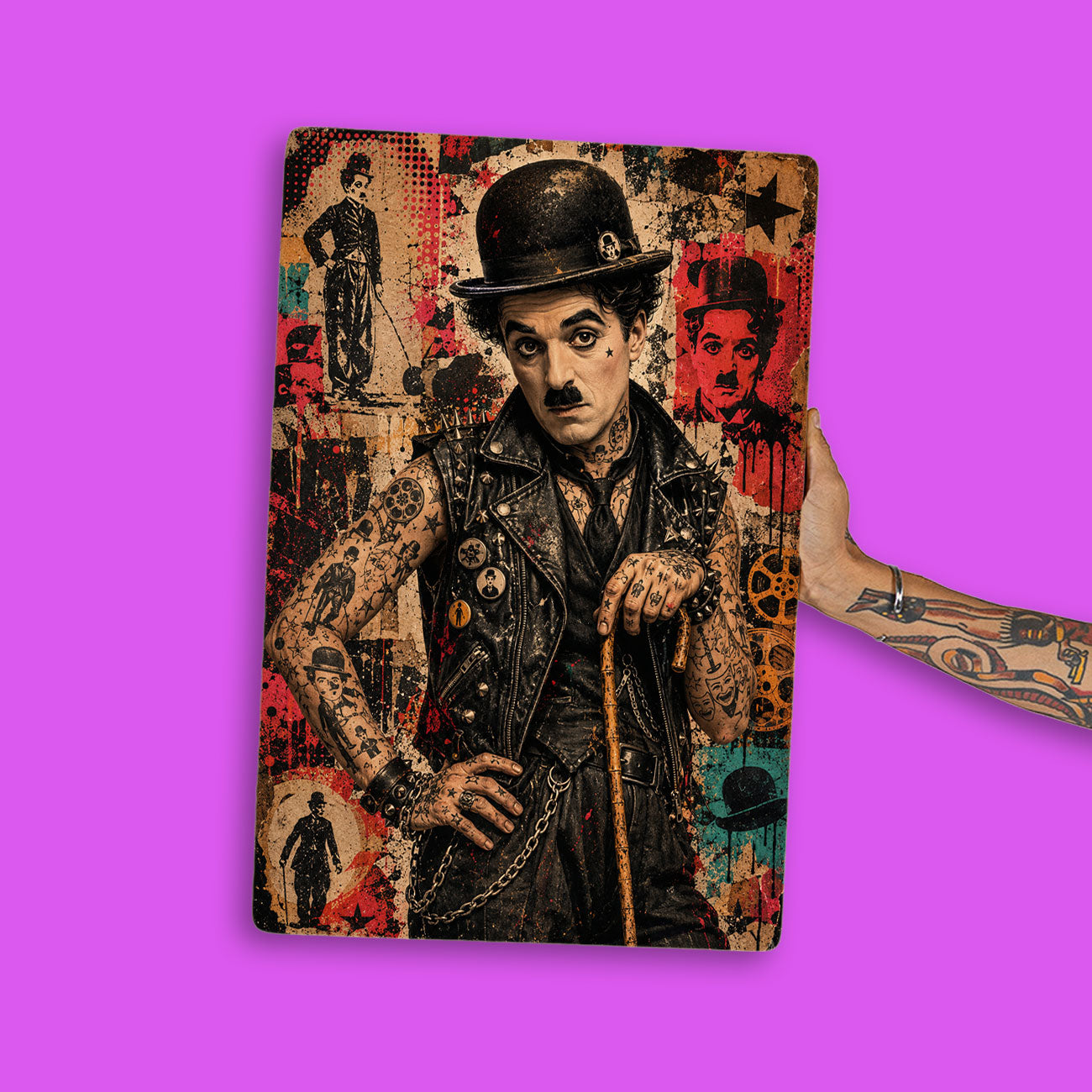 Quadro Decorativo - Charlie Chaplin Punk