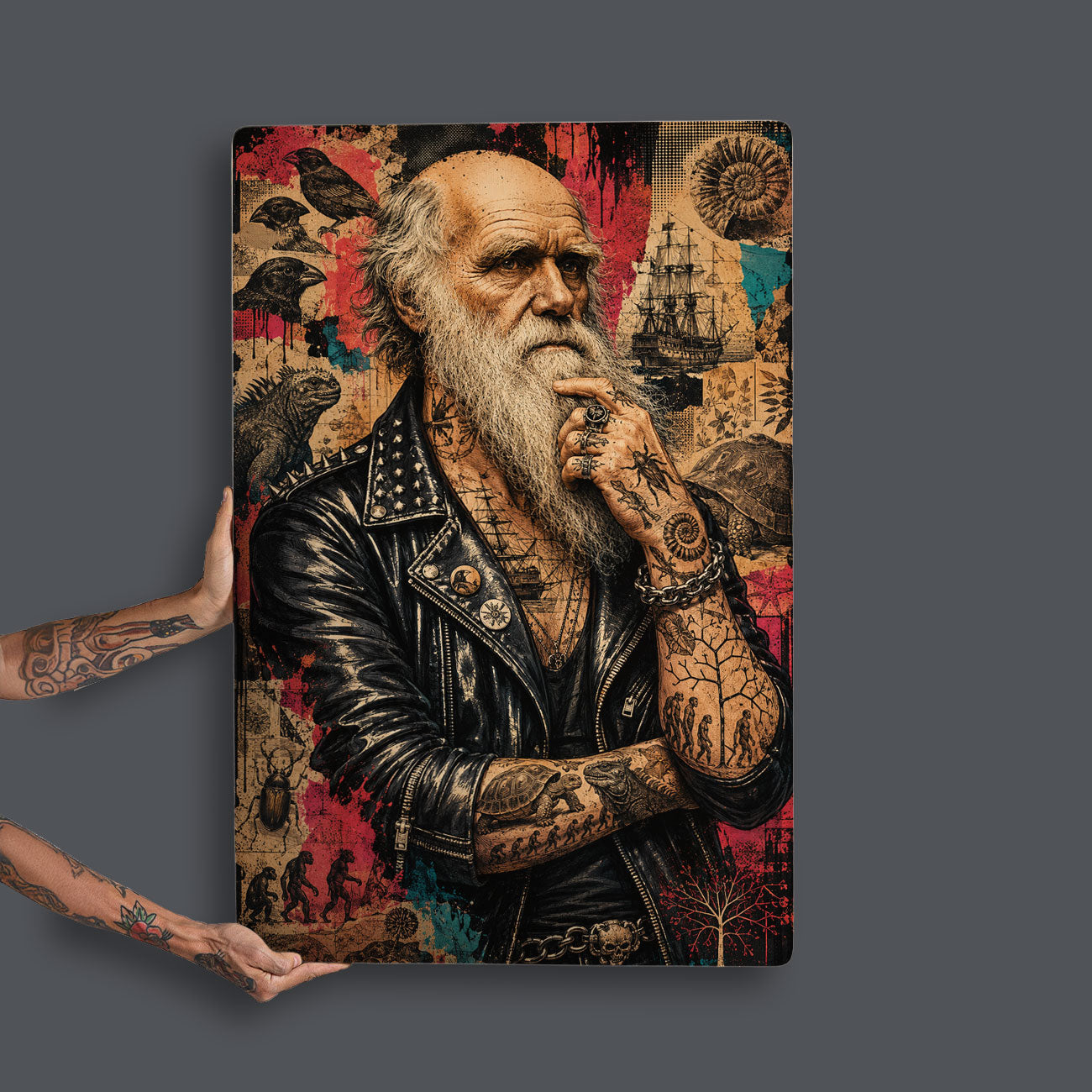 Quadro Decorativo - Charles Darwin Punk