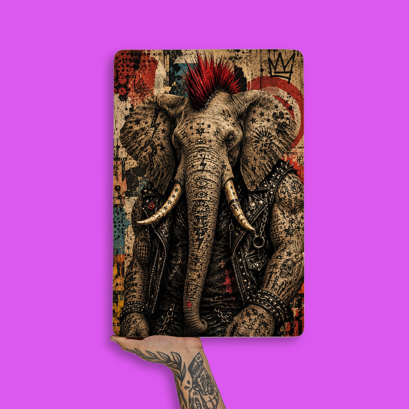 Quadro Decorativo - Elefante Punk