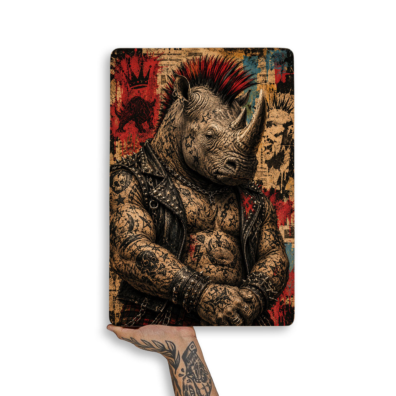 Quadro Decorativo - Rinoceronte Punk