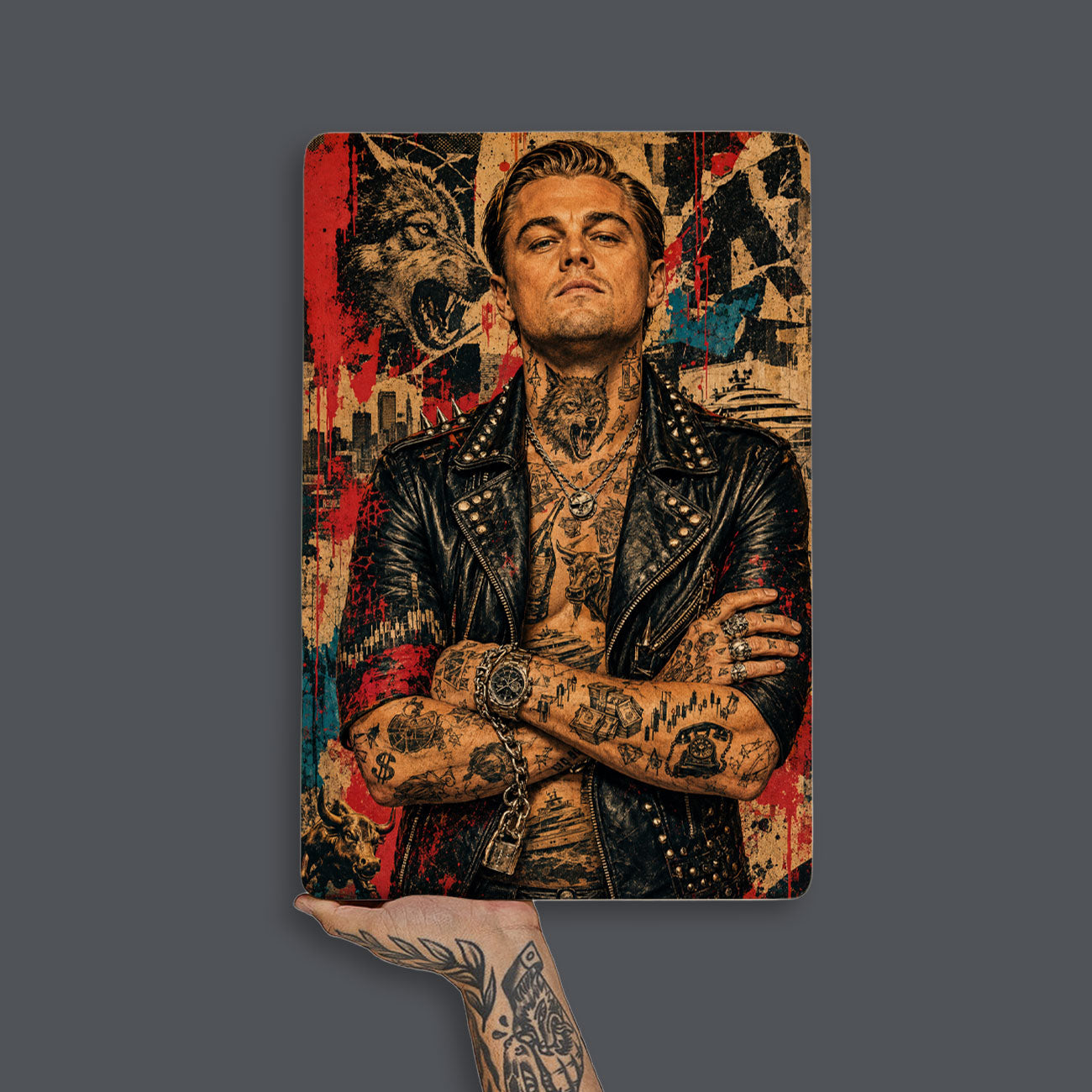 Quadro Decorativo - Lobo de Wall Street Punk