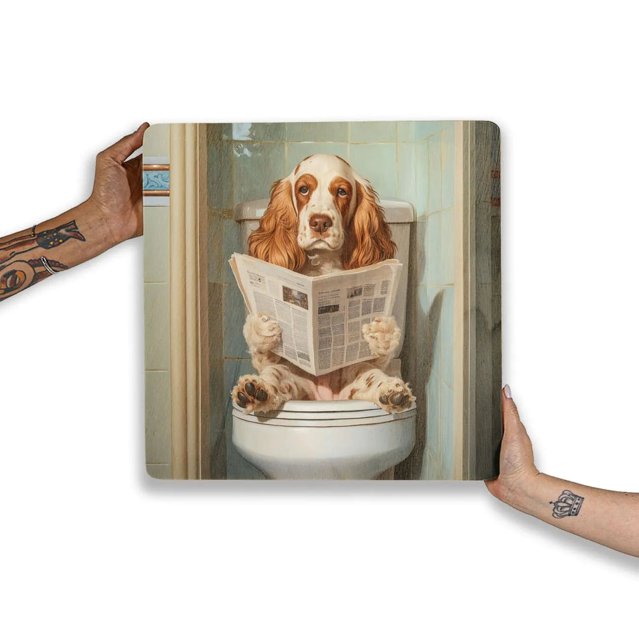 Quadro Decorativo  - Cocker no Banheiro