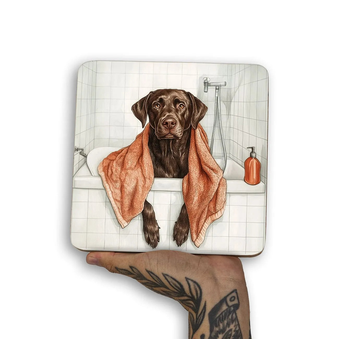 Quadro Decorativo  - Labrador na banheira