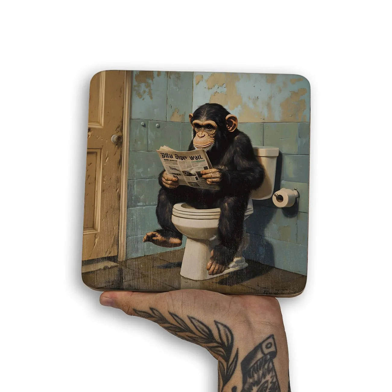 Quadro Decorativo  - Macaco no Banheiro