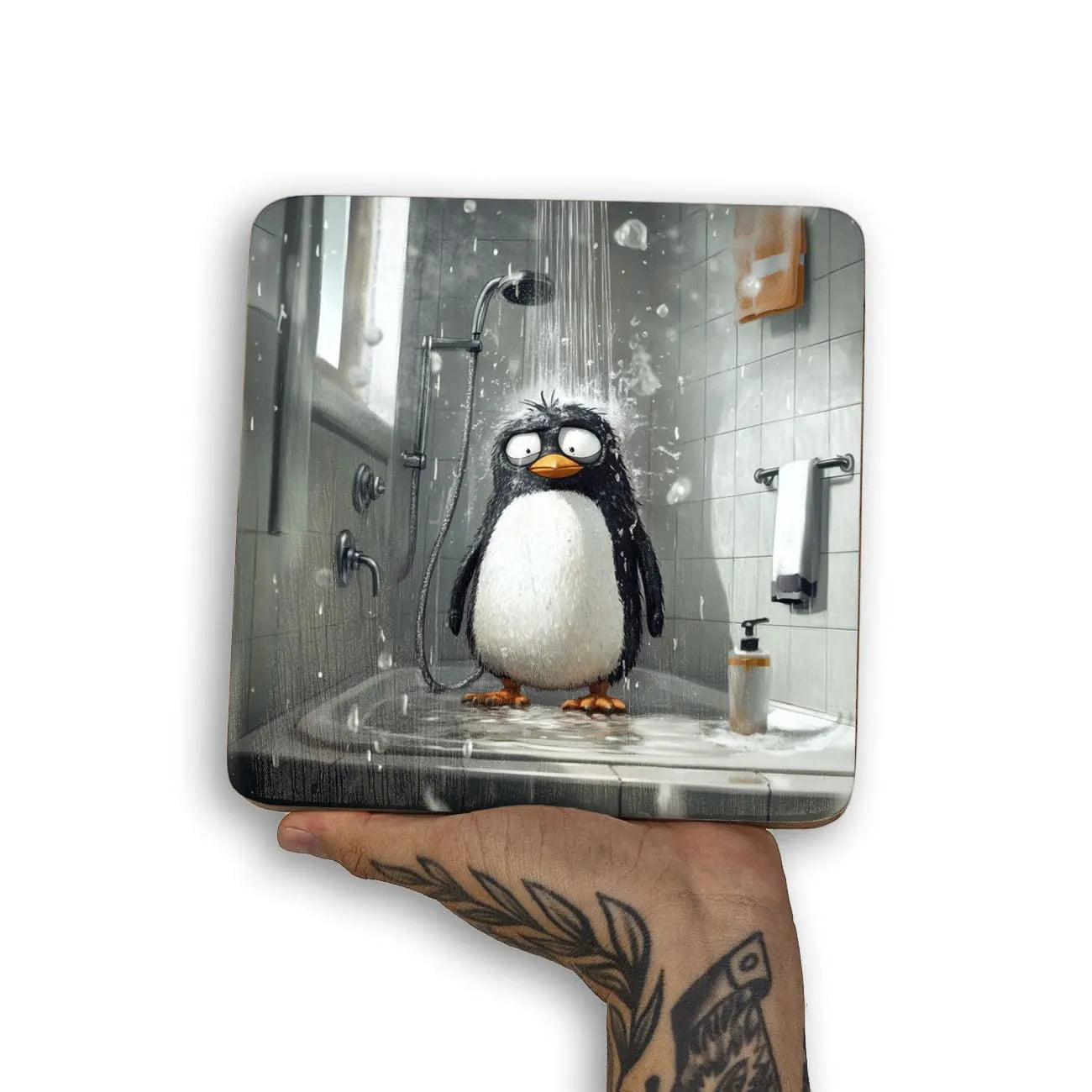 Quadro Decorativo  - Pinguim tomando banho