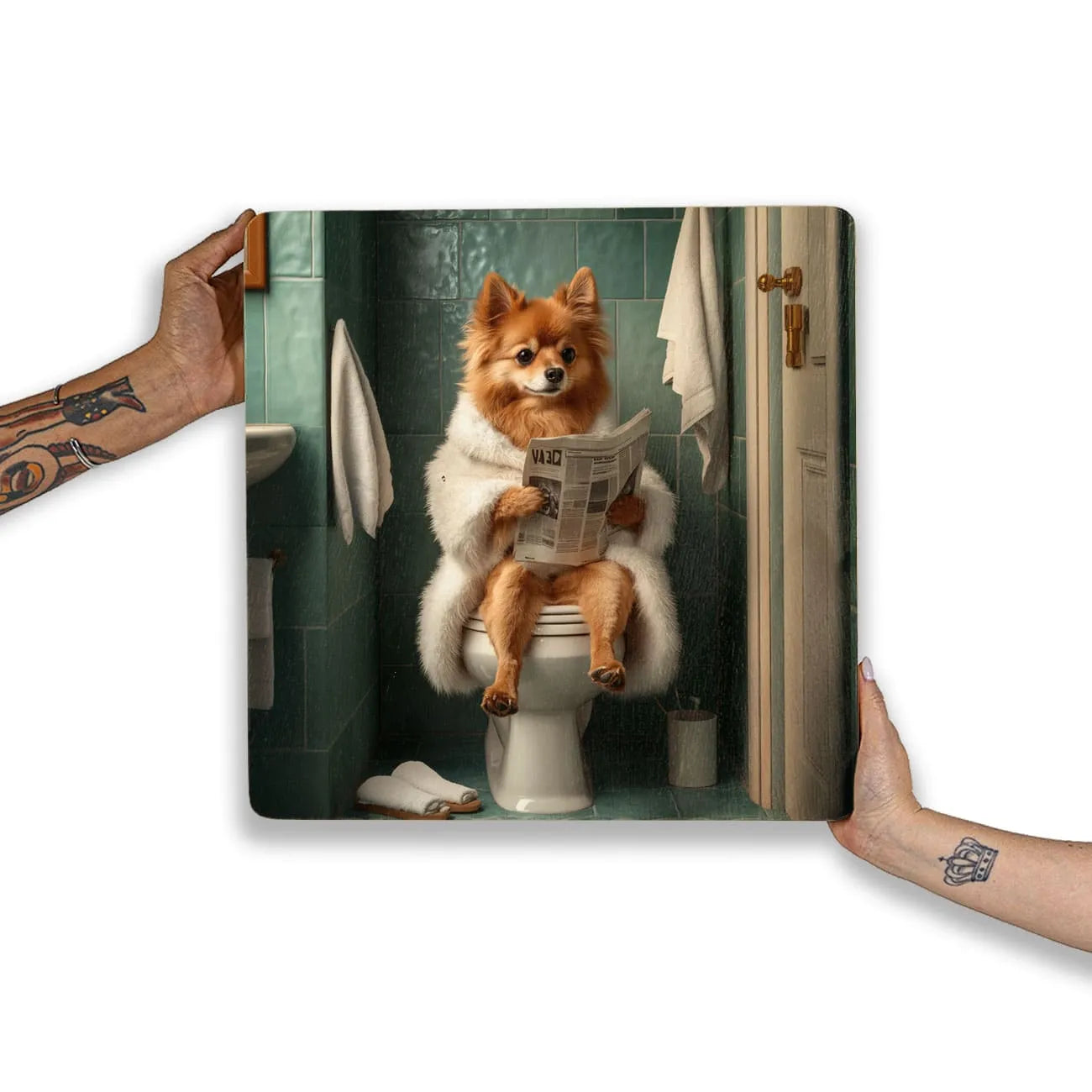 Quadro Decorativo  -  Spitz no banheiro