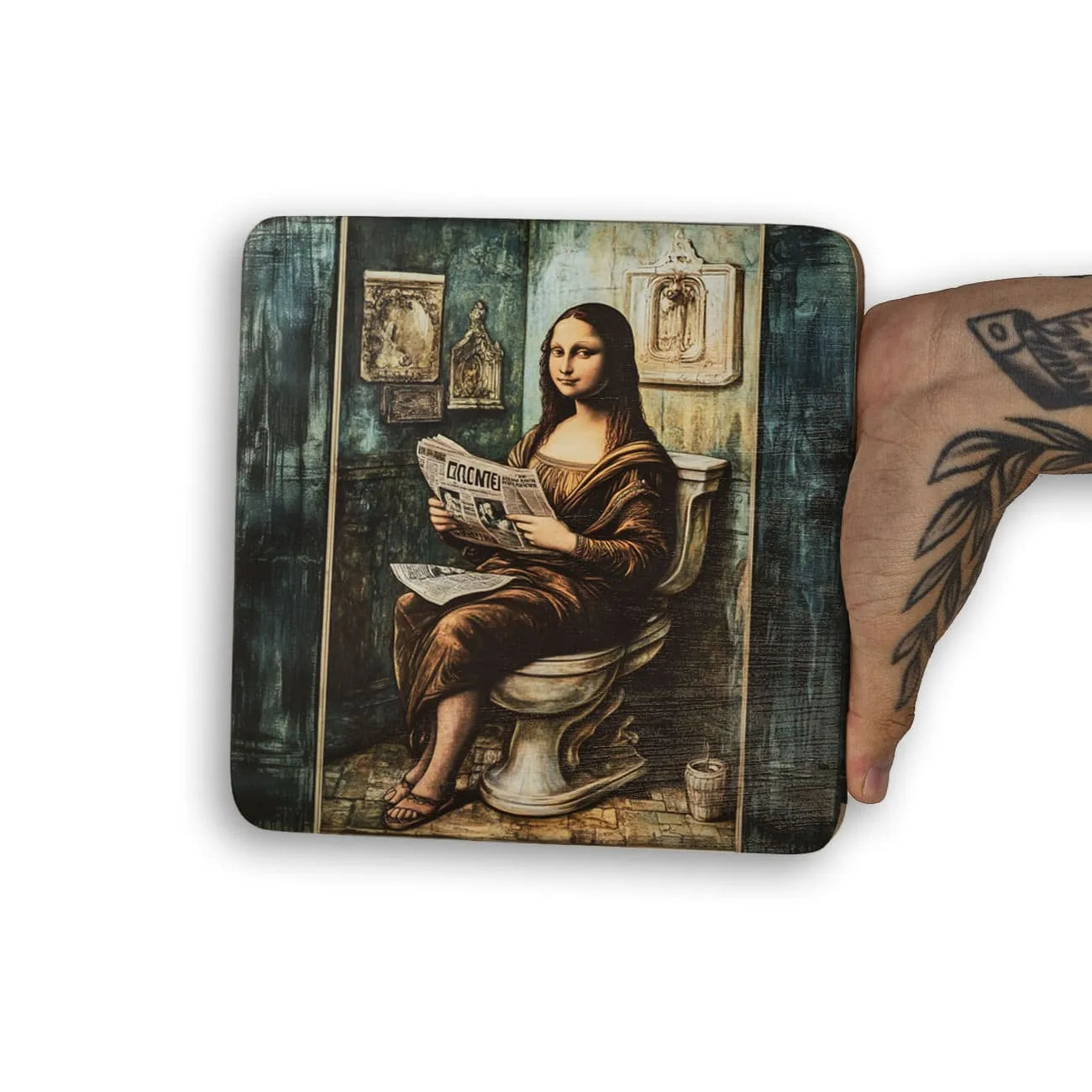 Quadro Decorativo  - Monalisa no banheiro