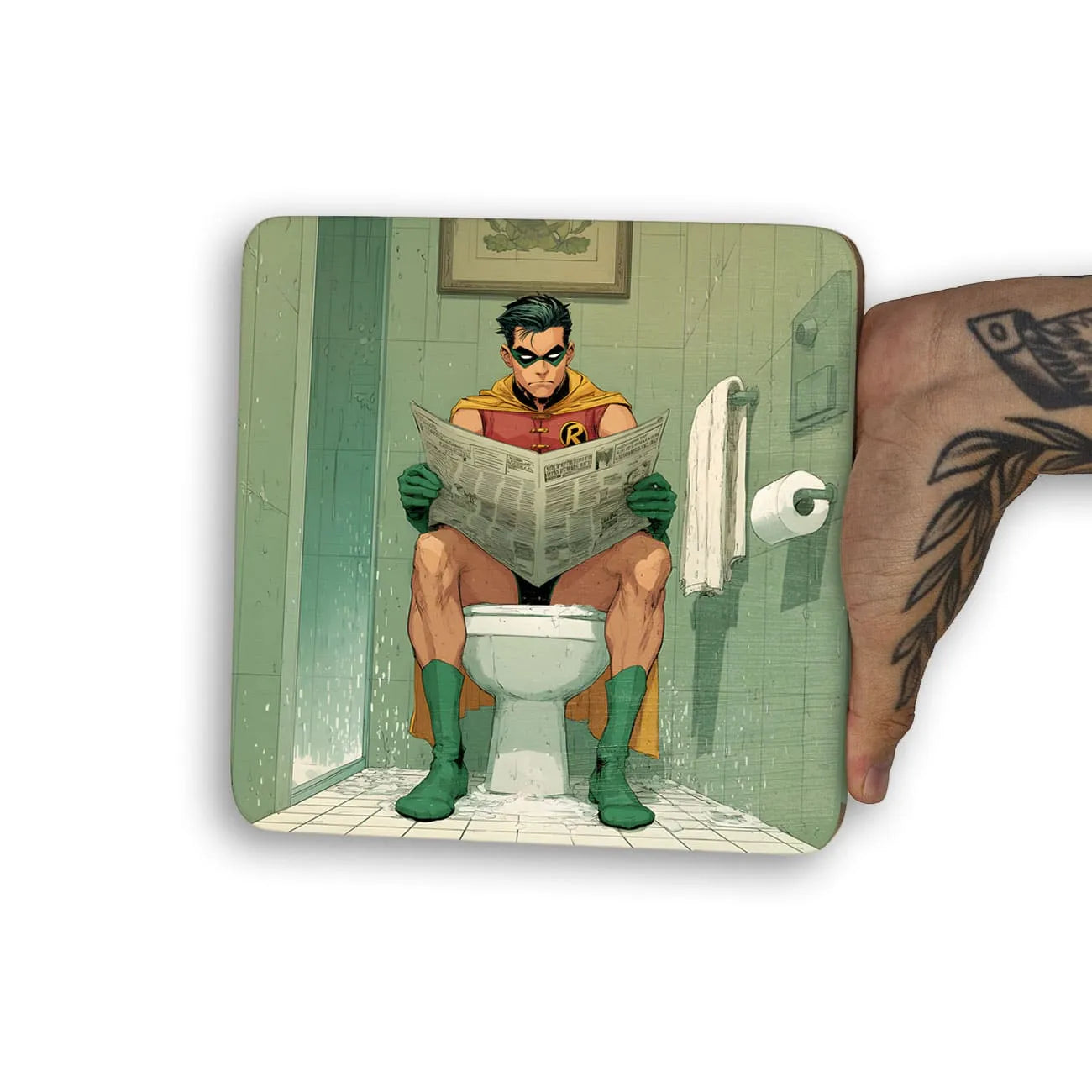Quadro Decorativo  - Robin no Banheiro