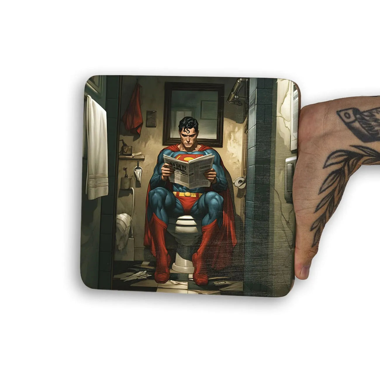 Quadro Decorativo  - Superman no Banheiro