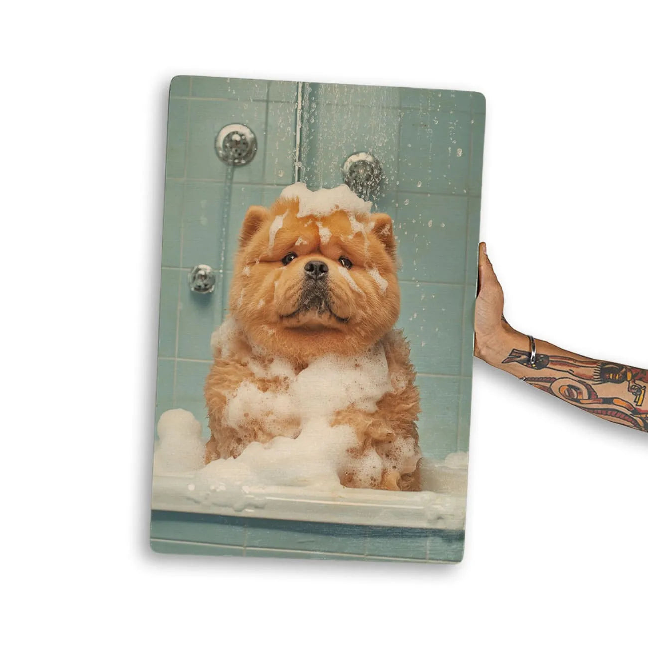 Quadro Decorativo  - Chow Chow na banheira
