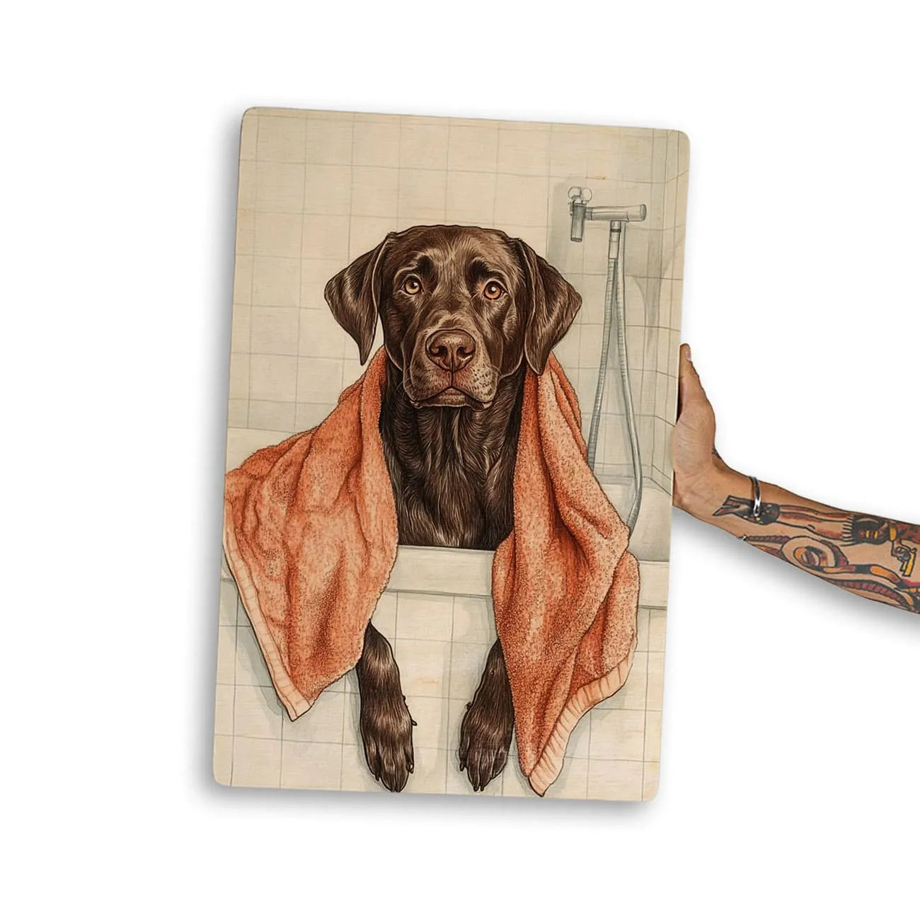 Quadro Decorativo  - Labrador na banheira